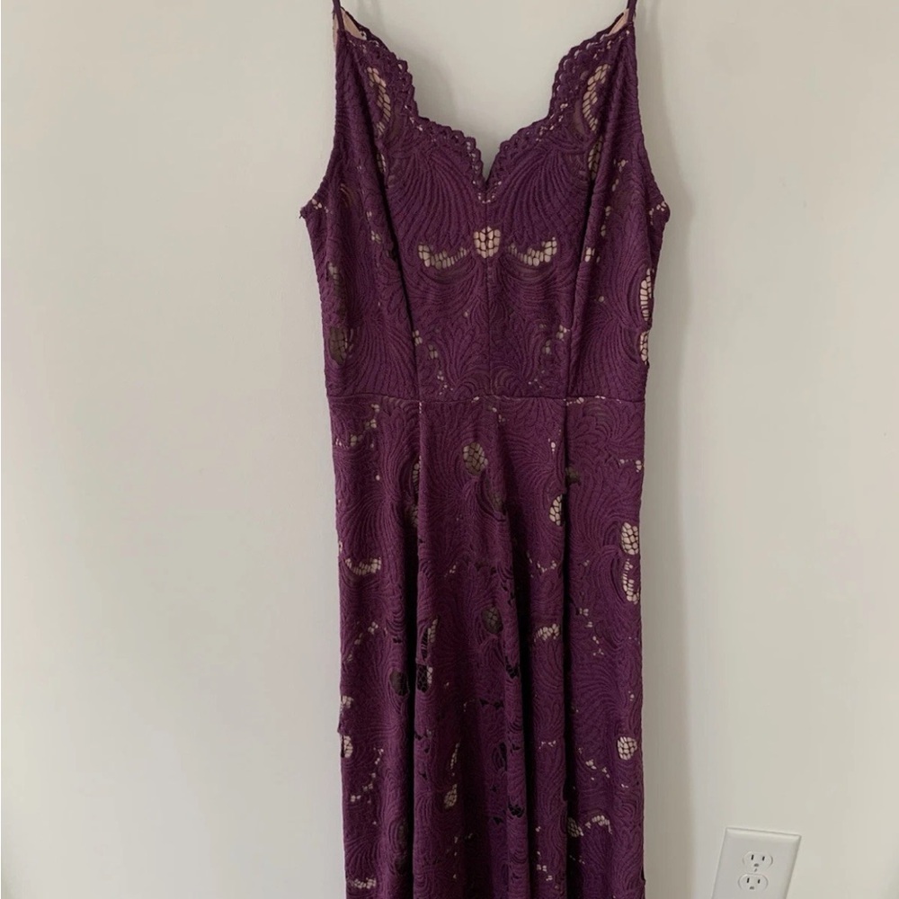 Moulinette Soeurs Plum Lace Midi Dress